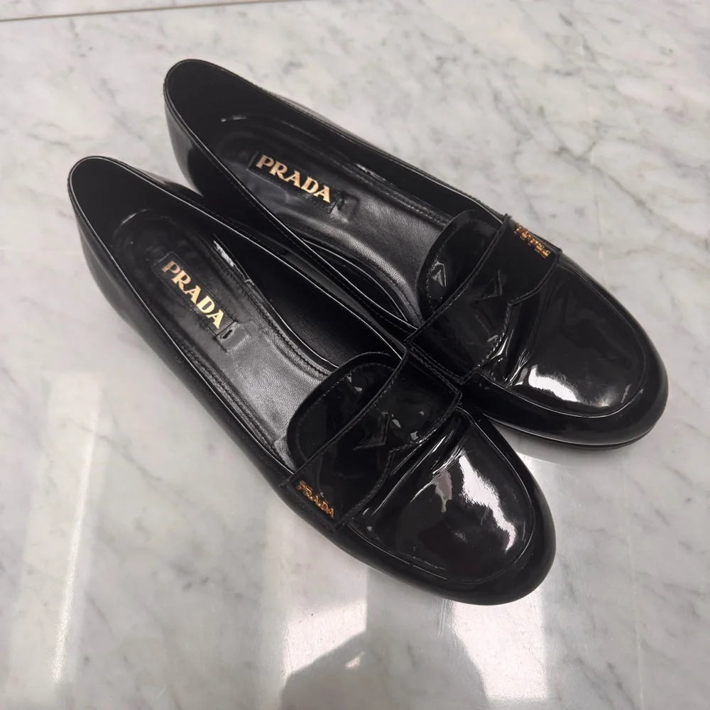 Prada Black Patent Leather Loafers IT 41 US 11 - Picture 3 of 11